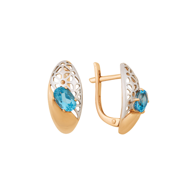 Серьги из золота 585 пробы с топазами, Л 3507 2388 за 27900