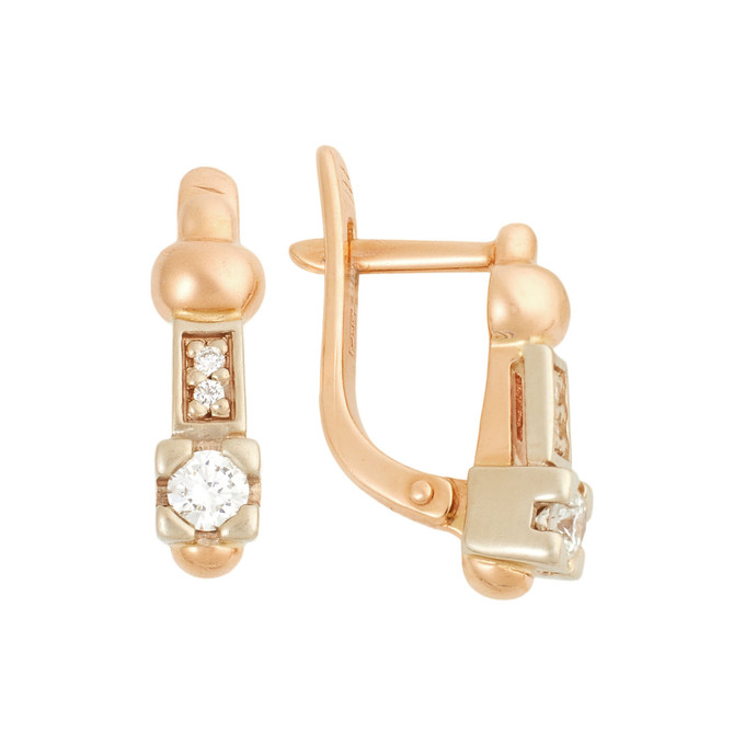 Серьги из золота 585 пробы с бриллиантами, Л 7600 9867 за 51400