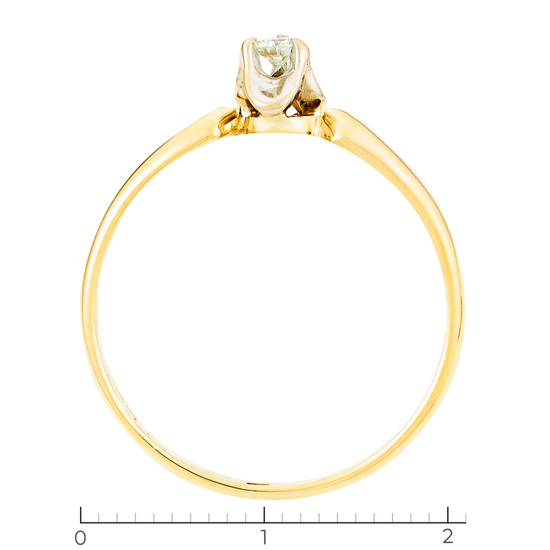 Кольцо из комбинированного золота 750 пробы c 1 бриллиантом, Л35056638 за 18540