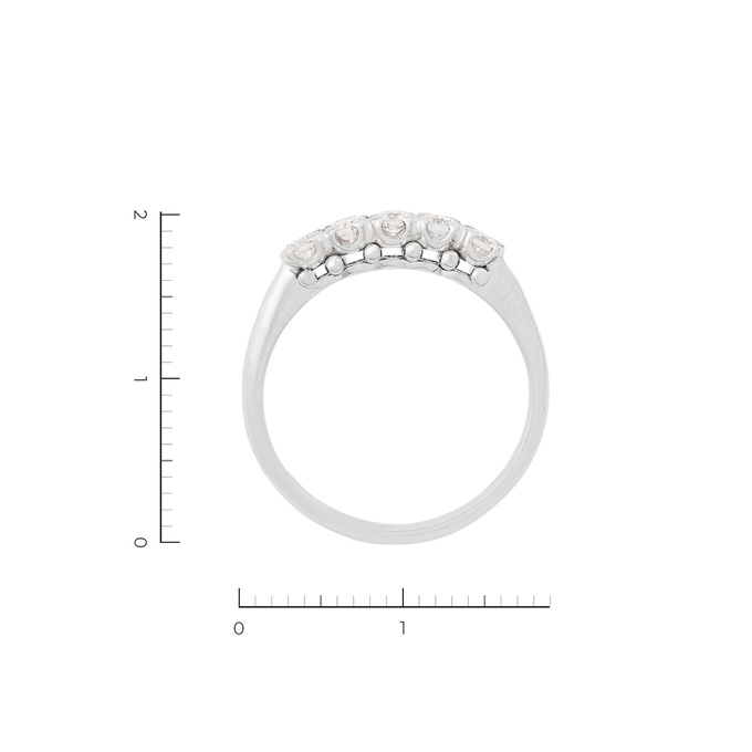 Кольцо из белого золота 750 пробы c 5 бриллиантами, Л 2809 1824 за 50000