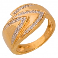 Кольцо из желтого золота 750 пробы c 37 упр. огр. бриллиантами