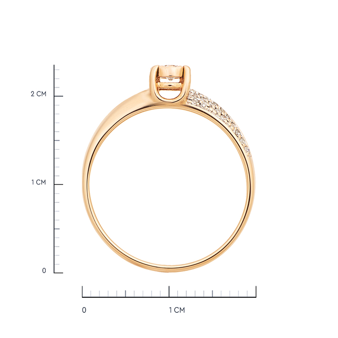 Кольцо из золота 585 пробы c бриллиантами, Л 2415 2965 за 38880