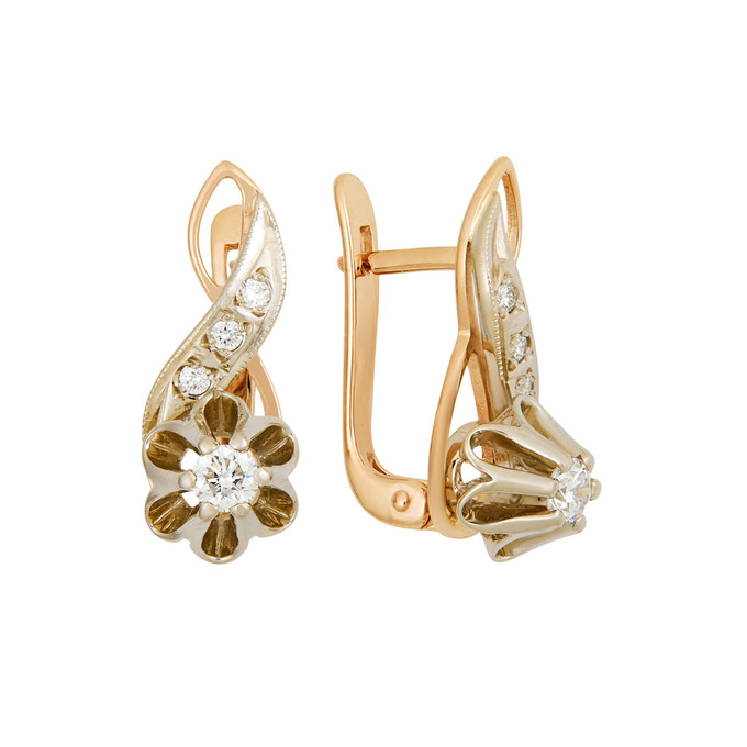 Серьги из золота 585 пробы c бриллиантами, Л 2010 9965 за 111000