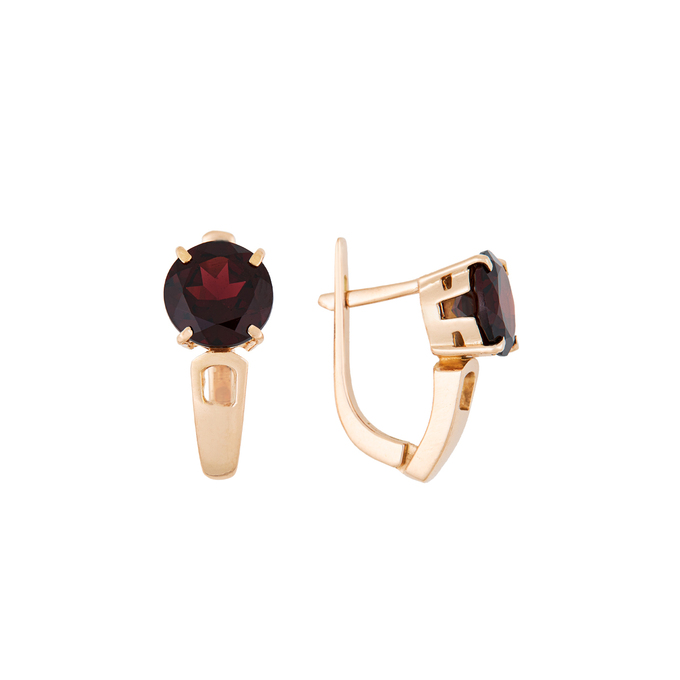 Серьги из золота 585 пробы c 2 гранатами, Л 3309 3708 за 47120