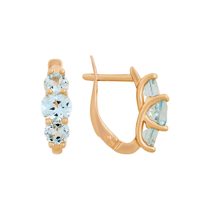 Серьги из золота 585 пробы с топазами, Ц О007 3250 за 29900