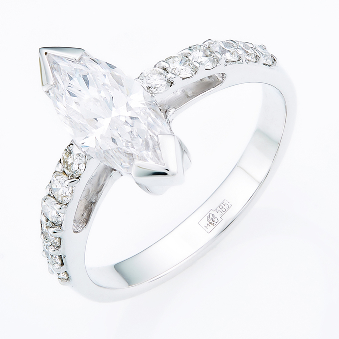 Кольцо из золота 585 пробы c бриллиантами, Л 2806 7598 за 255000