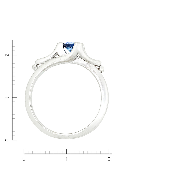 Кольцо из белого золота 585 пробы c 1 сапфиром и 3 бриллиантами, Л 1115 6224 за 37200