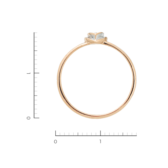 Кольцо из красного золота 585 пробы c 1 бриллиантом, Л05142910 за 11120