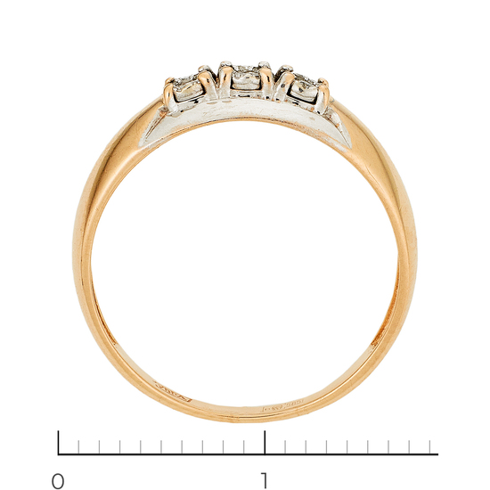 Кольцо из комбинированного золота 585 пробы c 24 бриллиантами, Л16149469 за 13230