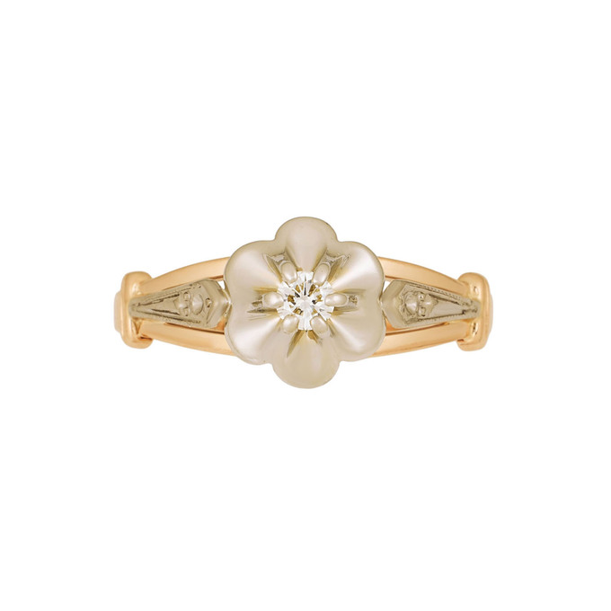 Кольцо из золота 585 пробы c бриллиантом