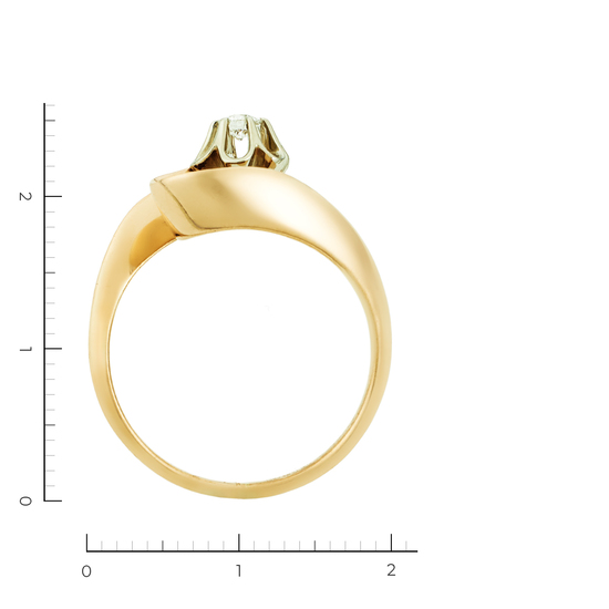 Кольцо из комбинированного золота 585 пробы c 1 бриллиантом, Л05128952 за 23950