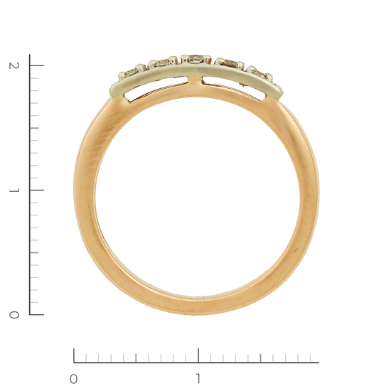 Кольцо из комбинированного золота 585 пробы c 5 бриллиантами, Л48068115 за 18900