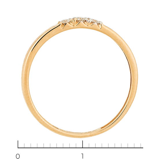Кольцо из красного золота 585 пробы c 3 бриллиантами, Л43059526 за 10430