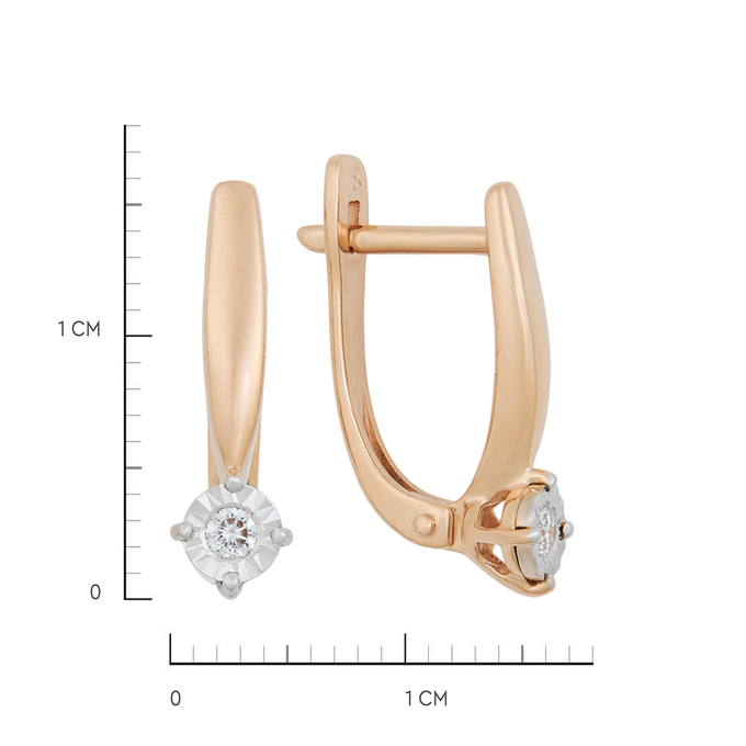 Серьги из золота 585 пробы c бриллиантами, К 0000 3869 за 29800