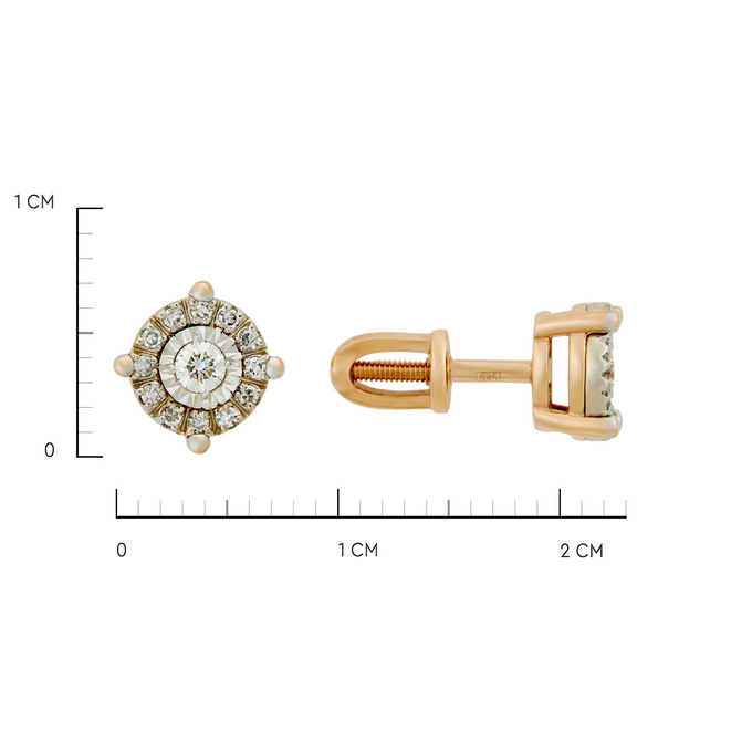 Серьги из золота 585 пробы с бриллиантами, Ц О007 3576 за 44600