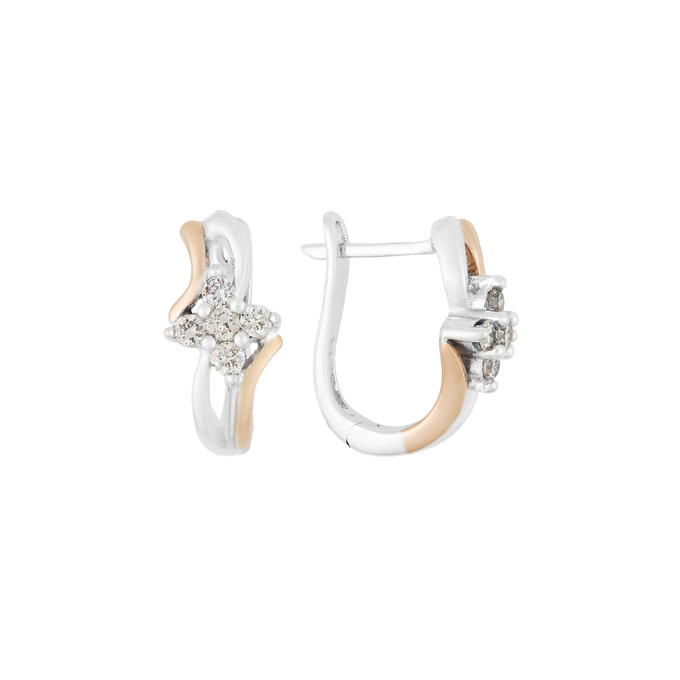 Серьги из золота 585 пробы c бриллиантами, Л 4506 1085 за 44800