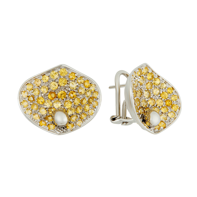 Серьги из золота 750 пробы c цветными сапфирами, Ц О007 2956 за 180000