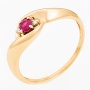 Кольцо из красного золота 585 пробы c 2 бриллиантами и 1 рубином Л58038219 фото 1