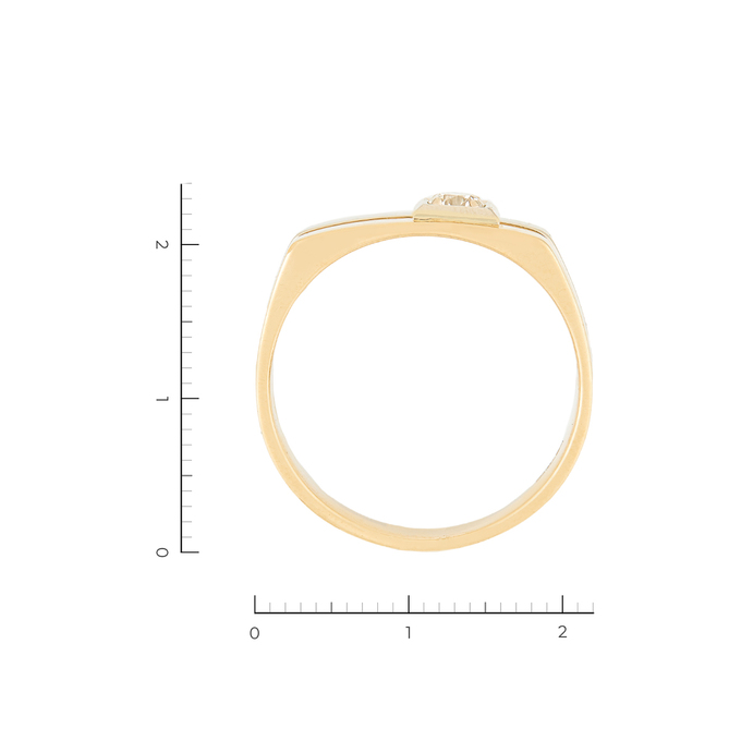 Кольцо из комбинированного золота 585 пробы c 1 бриллиантом, Л 6302 1861 за 71940