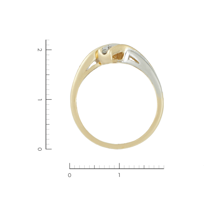 Кольцо из комбинированного золота 585 пробы c 14 бриллиантами, Л 3606 1863 за 24150