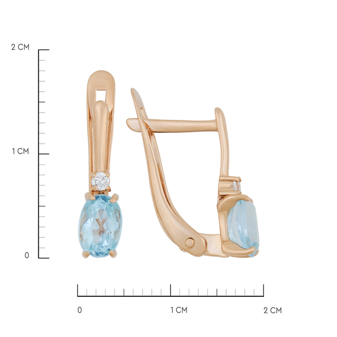 Серьги из золота 585 пробы c топазами и фианитами, К 0000 5315 за 21500