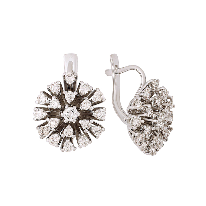 Серьги из золота 585 пробы c бриллиантами