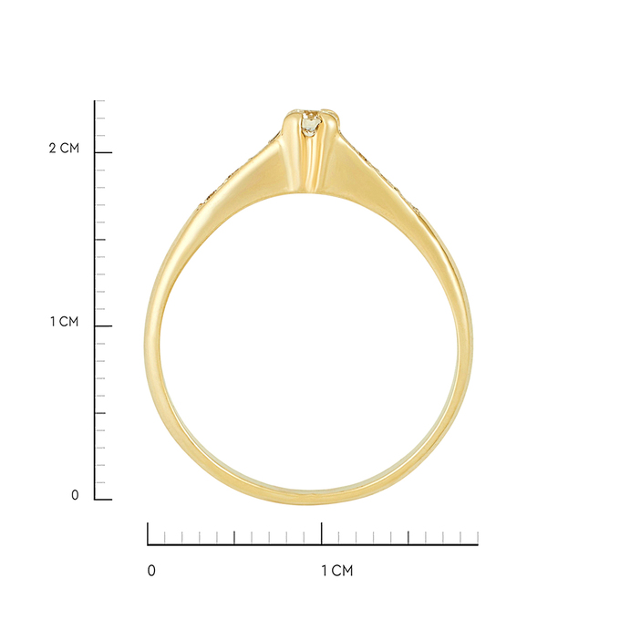 Кольцо из золота 585 пробы c бриллиантами