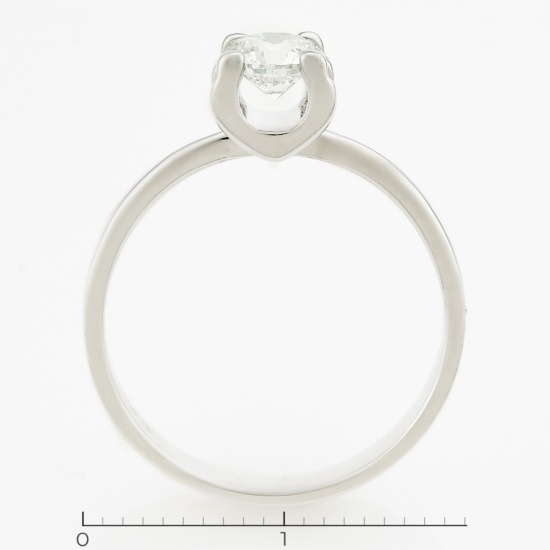 Кольцо из белого золота 750 пробы c 1 бриллиантом, Л28082066 за 112000