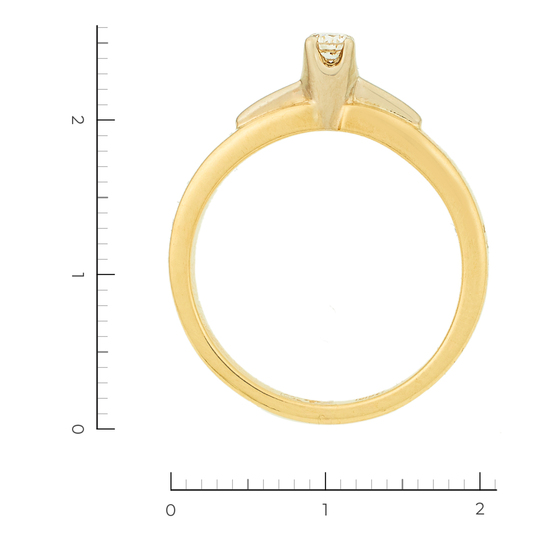 Кольцо из желтого золота 750 пробы c 1 бриллиантом, Л24141399 за 31750