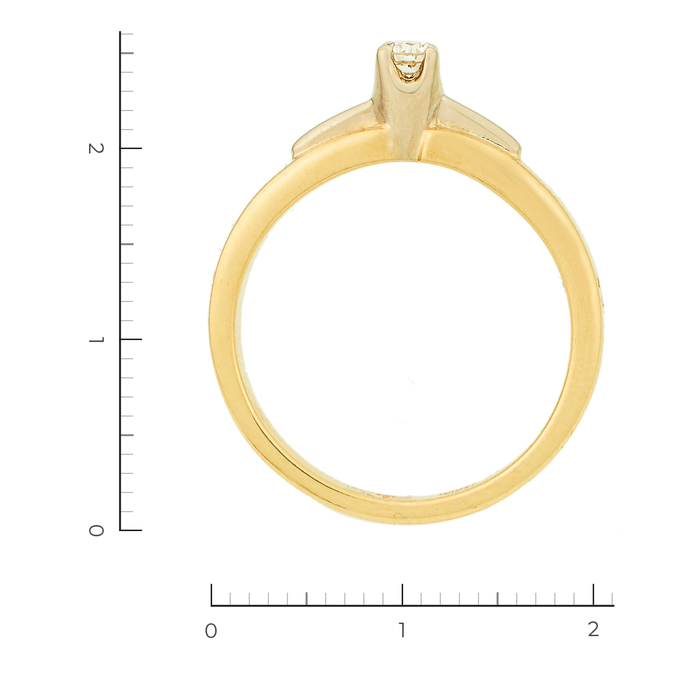 Кольцо из комбинированного золота 750 пробы c 1 бриллиантом, Л 2414 1399 за 56800