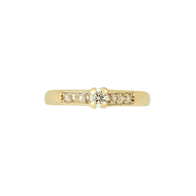 Кольцо из золота 585 пробы c бриллиантами