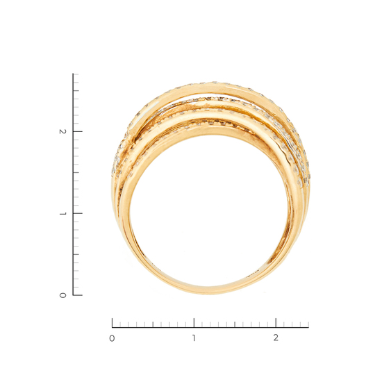 Кольцо из желтого золота 750 пробы c 123 бриллиантами, Л11112716 за 129000