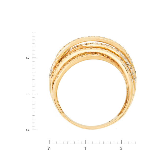 Кольцо из желтого золота 750 пробы c 123 бриллиантами, Л 1111 2716 за 129000