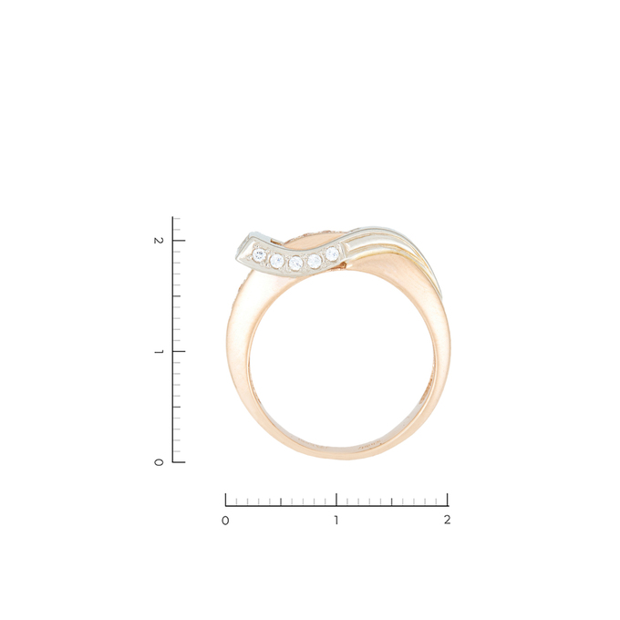 Кольцо из золота 585 пробы c 19 фианитами