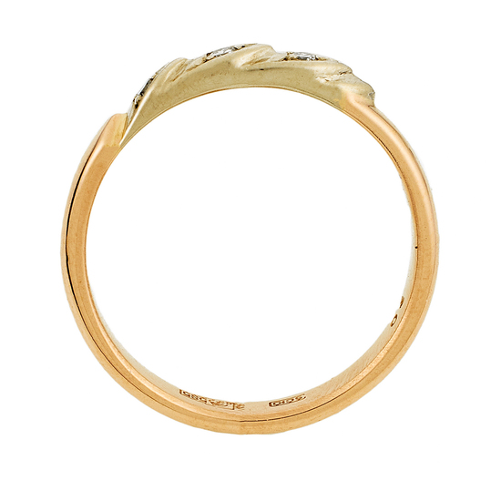 Кольцо из комбинированного золота 585 пробы c 3 бриллиантами, Л20102525 за 16140