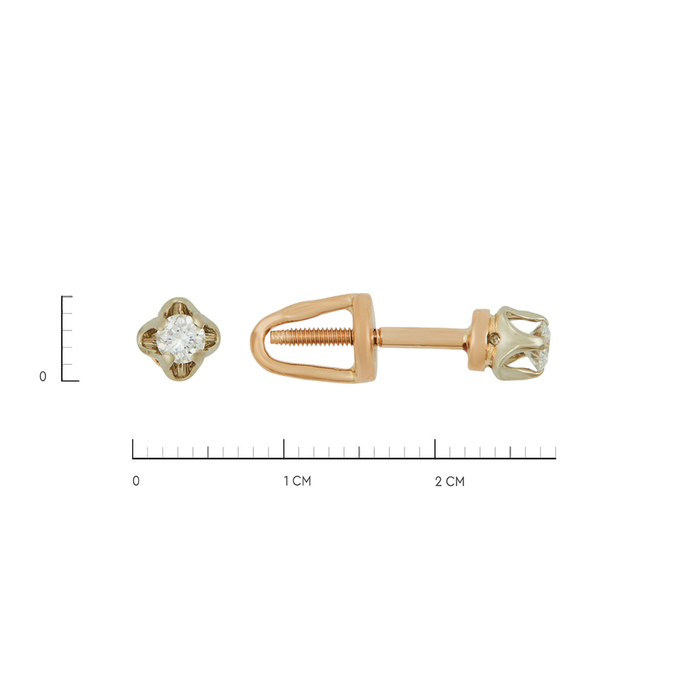 Серьги из золота 585 пробы c бриллиантами, Л 3606 2987 за 28800