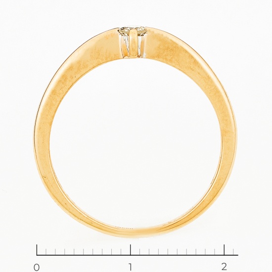 Кольцо из красного золота 585 пробы c 1 бриллиантом, Л36058988 за 11940