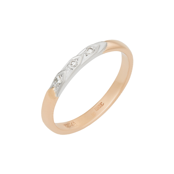 Кольцо из золота 585 пробы c бриллиантами