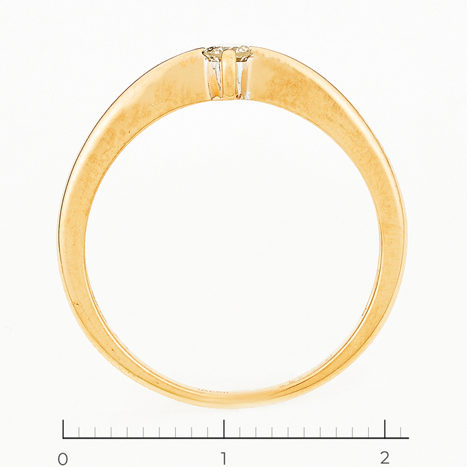 Кольцо из красного золота 585 пробы c 1 бриллиантом