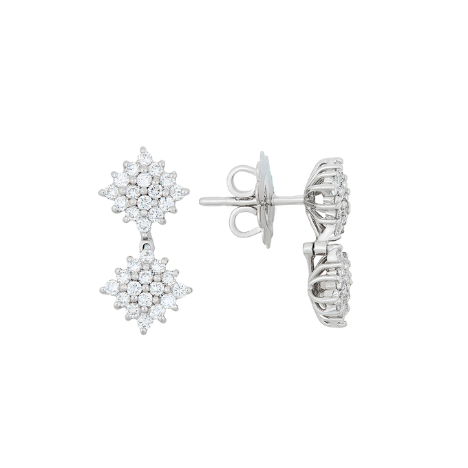 Серьги из золота 750 пробы c бриллиантами, К 0000 5322 за 90000