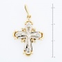 Крестик из комбинированного золота 585 пробы c 4 бриллиантами Л05120906 фото 2
