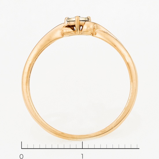 Кольцо из комбинированного золота 585 пробы c 1 бриллиантом, Л29119450 за 5355
