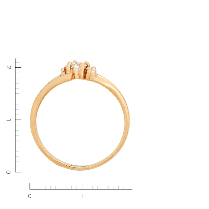 Кольцо из золота 585 пробы c 3 бриллиантами, Л 5207 4869 за 29520