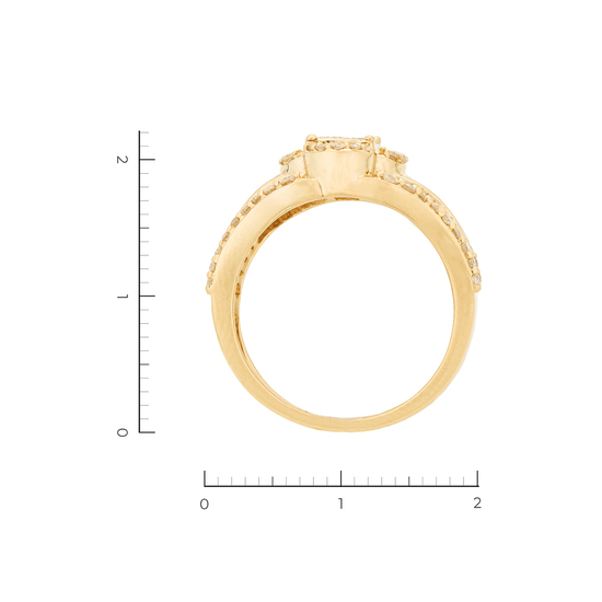 Кольцо из желтого золота 750 пробы c 94 бриллиантами, Л58044138 за 74000