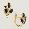 Серьги из золота 585 пробы c 8 сапфирами