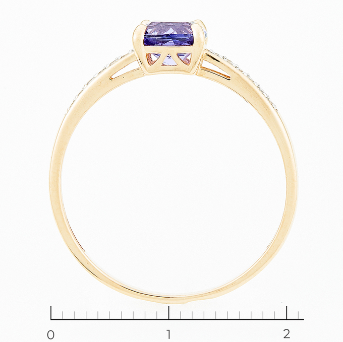 Кольцо из золота 585 пробы c фианитами и синт.камнем, Л 3308 1827 за 14960