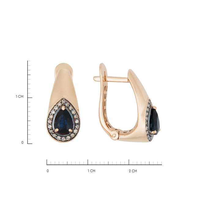 Серьги из золота 585 пробы c сапфирами и бриллиантами, Л 6302 3522 за 51920