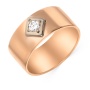 Кольцо обручальное из комбинированного золота 583 пробы c 1 бриллиантом Л24092523 фото 1