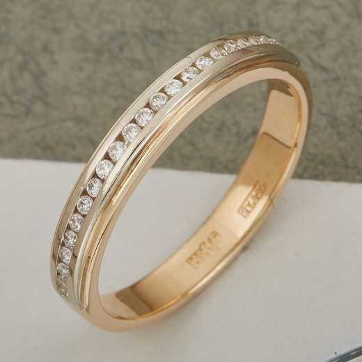 Кольцо из комбинированного золота 585 пробы c 23 бриллиантами Л63009355 фото 1