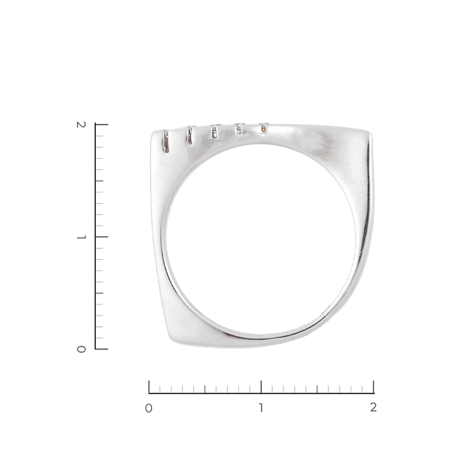 Кольцо из белого золота 585 пробы c 5 бриллиантами